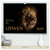 Die Welt der Löwen (hochwertiger Premium Wandkalender 2027 DIN A2 quer), Kunstdruck in Hochglanz
