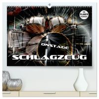 Schlagzeug onstage (hochwertiger Premium Wandkalender 2027 DIN A2 quer), Kunstdruck in Hochglanz