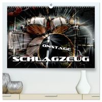 Schlagzeug onstage (hochwertiger Premium Wandkalender 2027 DIN A2 quer), Kunstdruck in Hochglanz