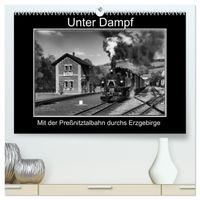 Unter Dampf - Mit der Preßnitztalbahn durchs Erzgebirge (hochwertiger Premium Wandkalender 2027 DIN A2 quer), Kunstdruck in Hochglanz