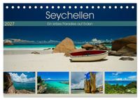 Seychellen - Ein letztes Paradies auf Erden (Tischkalender 2027 DIN A5 quer), CALVENDO Monatskalender