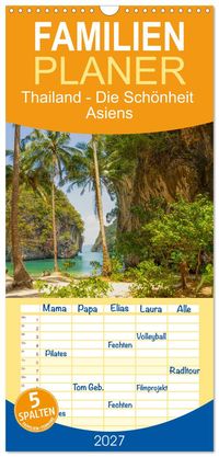 Familienplaner 2027 - Thailand - Die Schönheit Asiens mit 5 Spalten (Wandkalender, 21 x 45 cm) CALVENDO