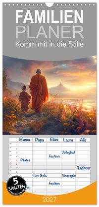 Familienplaner 2027 - Komm mit in die Stille mit 5 Spalten (Wandkalender, 21 x 45 cm) CALVENDO