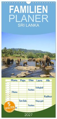 Familienplaner 2027 - Sri Lanka mit 5 Spalten (Wandkalender, 21 x 45 cm) CALVENDO