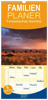 Familienplaner 2027 - Fantastisches Namibia mit 5 Spalten (Wandkalender, 21 x 45 cm) CALVENDO