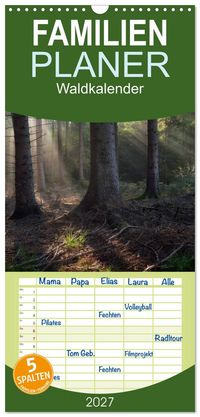 Familienplaner 2027 - Waldkalender mit 5 Spalten (Wandkalender, 21 x 45 cm) CALVENDO