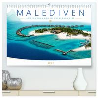 Malediven - Luftaufnahmen im Inselparadies (hochwertiger Premium Wandkalender 2027 DIN A2 quer), Kunstdruck in Hochglanz