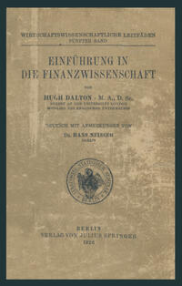 Einführung in die Finanzwissenschaft