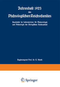 Jahresheft 1923 des Phänologischen Reichsdienstes