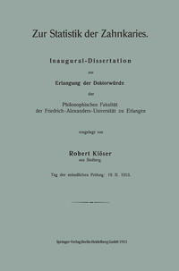 Zur Statistik der Zahnkaries