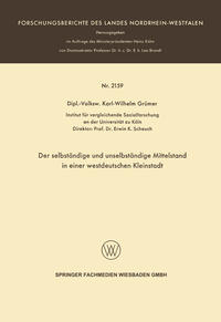 Der selbständige und unselbständige Mittelstand in einer westdeutschen Kleinstadt