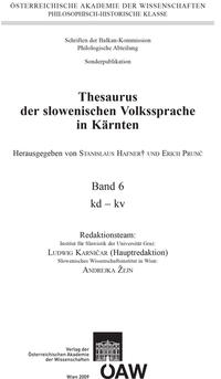 Thesaurus der slowenischen Volkssprache in Kärnten, Band 6