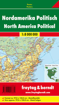 freytag & berndt Poster Nordamerika politisch, metallbestäbt 1:8 Mio.