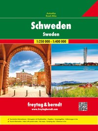 Schweden, Autoatlas 1:250.000 - 1:400.000, freytag & berndt