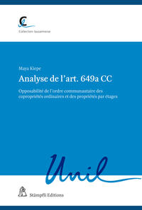 Analyse de l’art. 649a CC