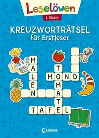 Leselöwen Kreuzworträtsel für Erstleser - 1. Klasse (Blau)