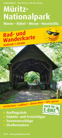 Publicpress Rad- und Wanderkarte Müritz-Nationalpark, Waren, Röbel, Mirow, Neustrelitz 1:50.000