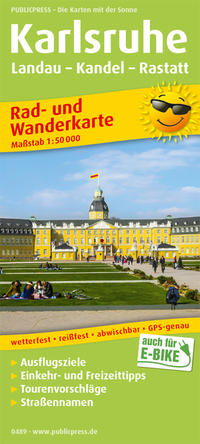 Publicpress Rad- und Wanderkarte Karlsruhe, Landau, Kandel, Rastatt 1:50.000