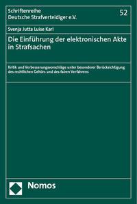 Die Einführung der elektronischen Akte in Strafsachen
