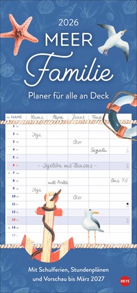 Meer Familie Familienplaner 2026 - Planer für alle an Deck