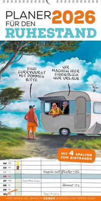 Planer für den Ruhestand 2026: 4 Spalten für jeden Monat
