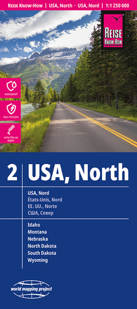 Reise Know-How Landkarte USA 02, Nord | USA North (1:1.250.000)