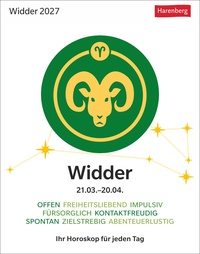 Widder Sternzeichenkalender 2027 - Tagesabreißkalender - Ihr Horoskop für jeden Tag