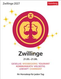 Zwillinge Sternzeichenkalender 2027 - Tagesabreißkalender - Ihr Horoskop für jeden Tag