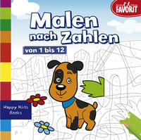 Malen nach Zahlen von 1-12 - blau