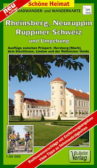 Radwander- und Wanderkarte Rheinsberg, Neuruppin, Ruppiner Schweiz und Umgebung