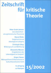 Zeitschrift für kritische Theorie / Zeitschrift für kritische Theorie, Heft 15 (2002)