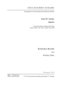 Neue Schubert-Ausgabe. Kritische Berichte / Lieder 6