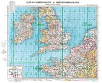 LUFTKRIEG - Luft-Navigationskarte: Britische Inseln (Süd) 1942 (Plano)