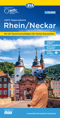 ADFC-Regionalkarte Region Rhein/Neckar, 1:75.000, mit Tagestourenvorschlägen, reiß- und wetterfest, E-Bike-geeignet, GPS-Tracks Download