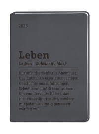 Terminplaner Lederlook 2026 Schwarz