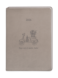 Terminplaner Lederlook 2026 Taupe