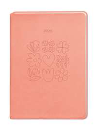 Terminplaner Lederlook 2026 Peach
