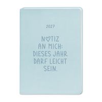 Terminplaner Lederlook 2027 Hellblau