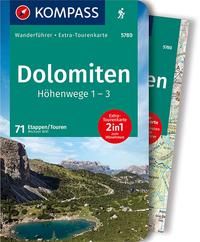 KOMPASS Wanderführer Dolomiten Höhenweg 1 bis 3, 71 Touren mit Extra-Tourenkarte