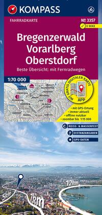 KOMPASS Fahrradkarte 3357 Bregenzerwald, Vorarlberg, Oberstdorf 1:70.000